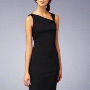 DAVID MEISTER Black Sleeveless Asymmetrical Cocktail Dress - size 4
